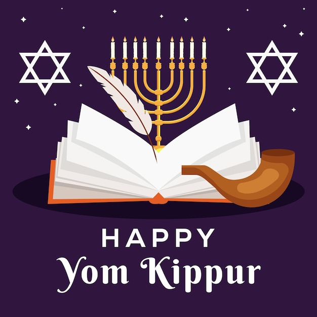 Flat design yom kippur celebrate illustration