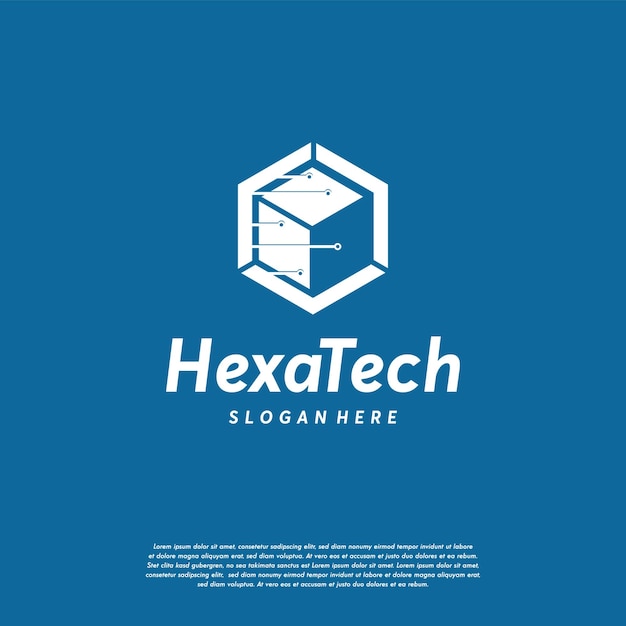 Flat Designs Hexagon tech logo designs vector, Digital Box logo template