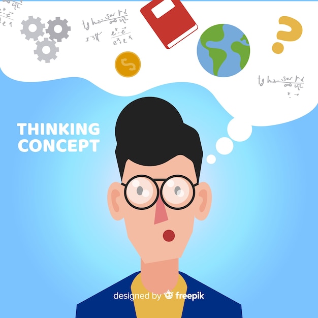 Flat desing thinking concept background