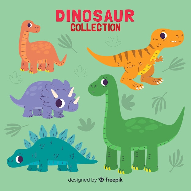 Flat dinosaur collection