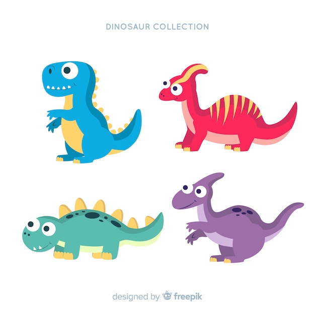 Flat dinosaur collection