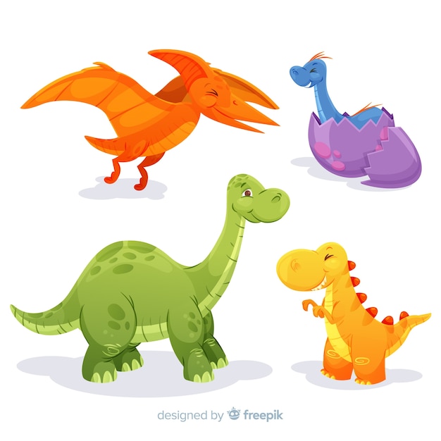 Flat dinosaur collection