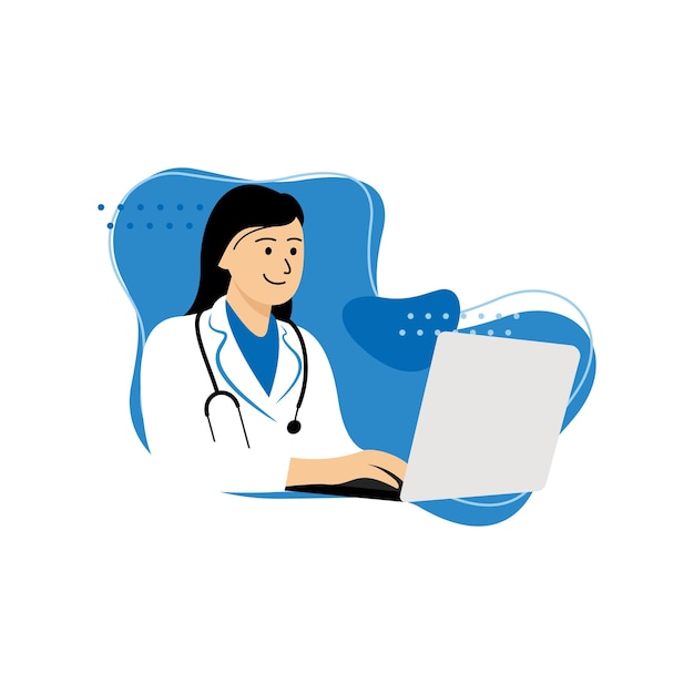 Flat doctor illustration design vector