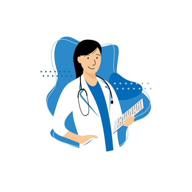 Flat doctor illustration design vector