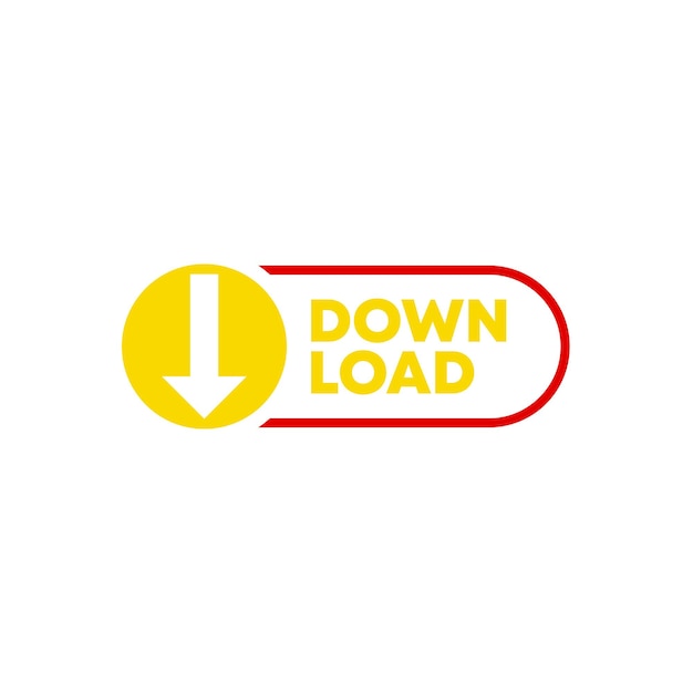 Flat Download Button Element Vector