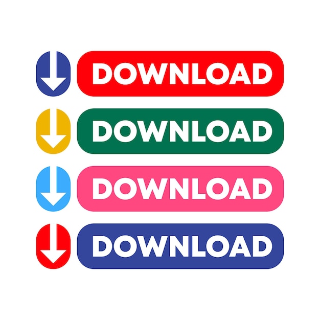 Flat Download Button Element Vector