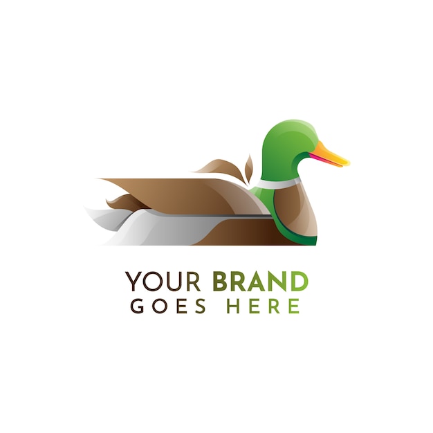 Flat duck logo template