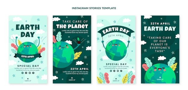 Flat earth day instagram stories collection