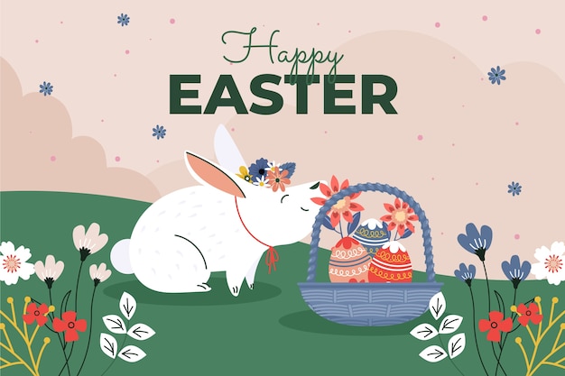 Flat easter background