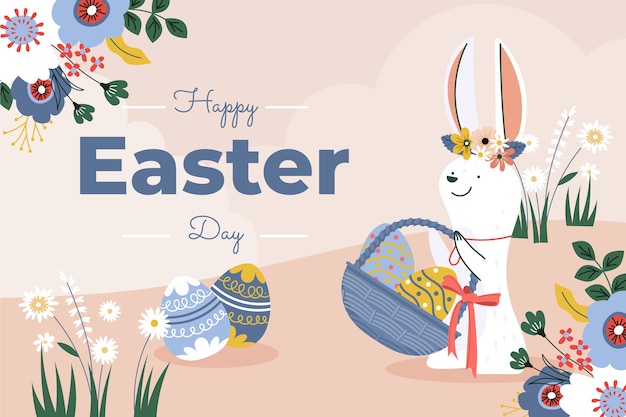 Flat easter background