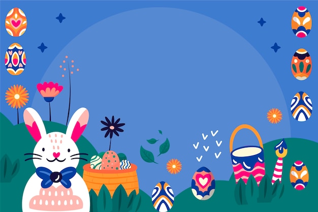 Flat easter background