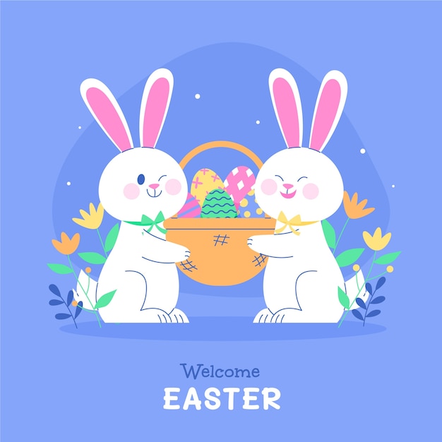 Flat easter celebration illustration