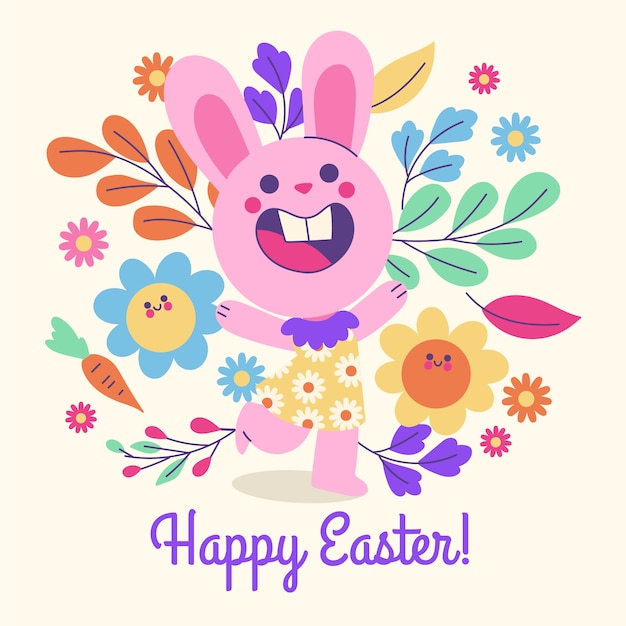 Flat easter illustration