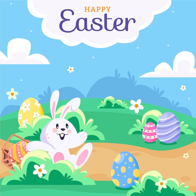 Flat easter illustration