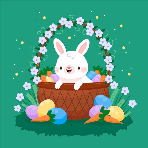 Flat easter illustration