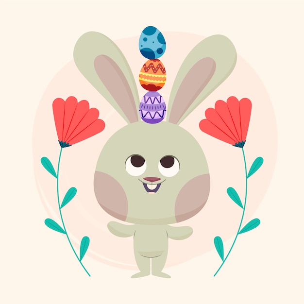 Flat easter illustration