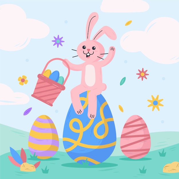 Flat easter illustration