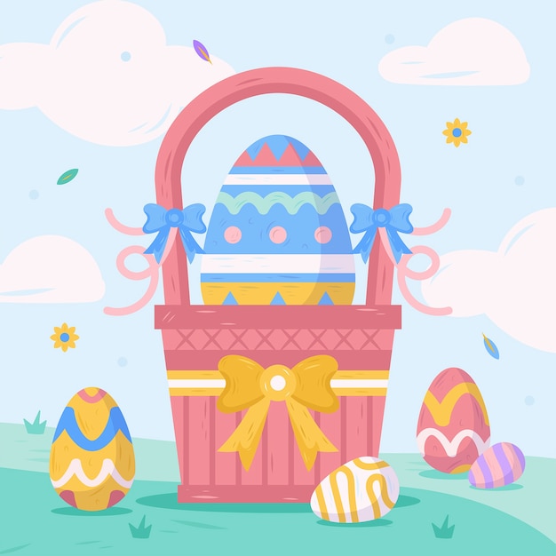 Flat easter illustration