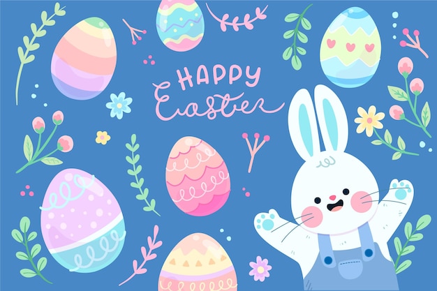 Flat easter illustration