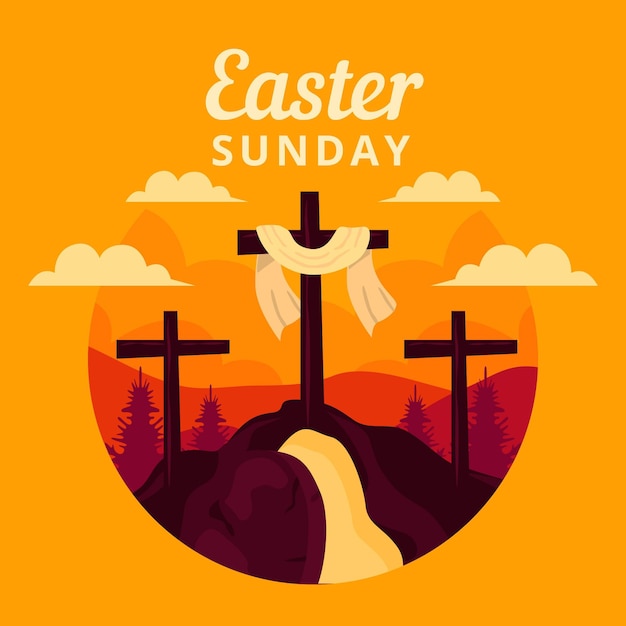 Flat easter sunday illustration