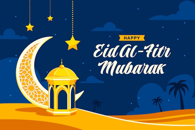 Flat eid al-fitr background