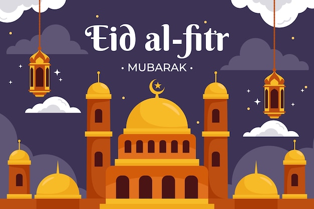 Flat eid al-fitr background