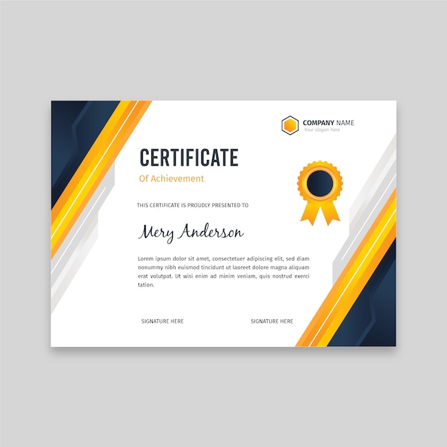 Flat elegant certificate template