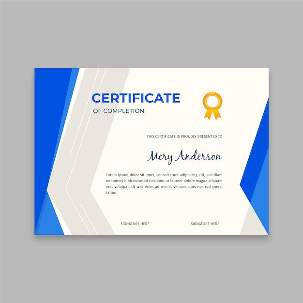 Flat elegant certificate template