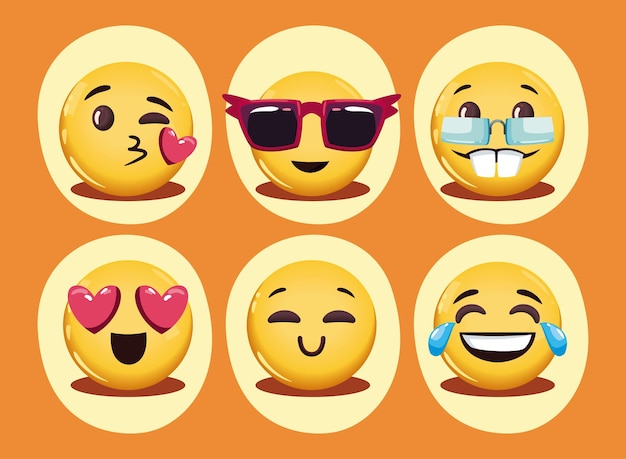 Flat emojis set