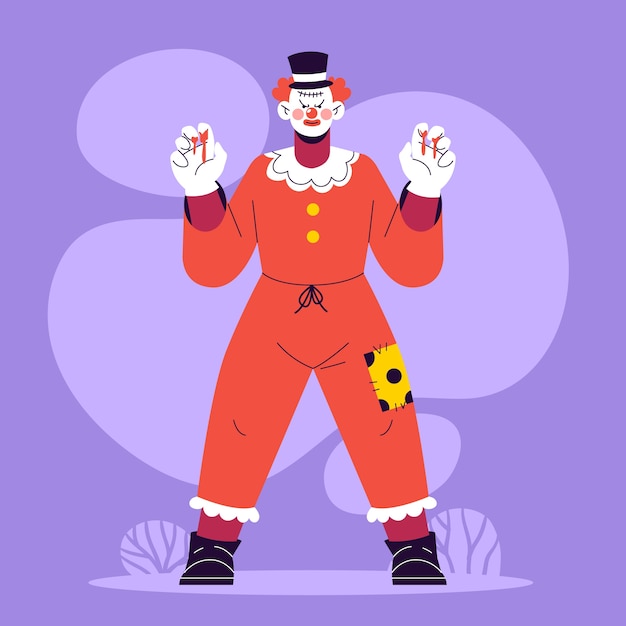 Vector flat evil character illustration