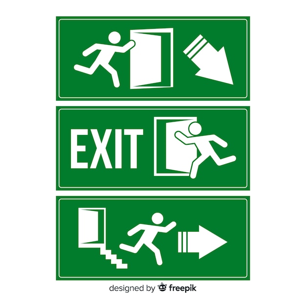 Flat exit sign collection