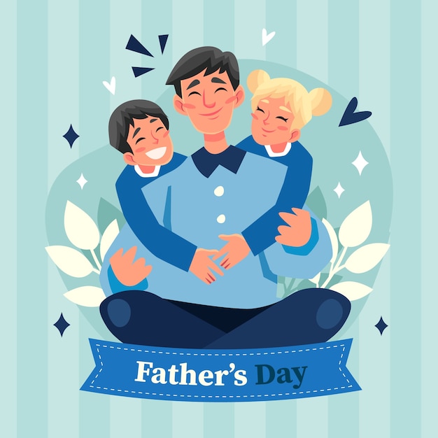 Flat father's day illustration