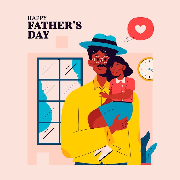 Flat father's day illustration