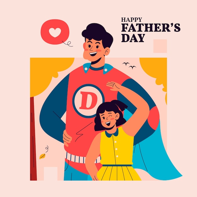 Flat father's day illustration