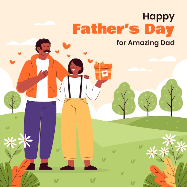 Flat father's day illustration