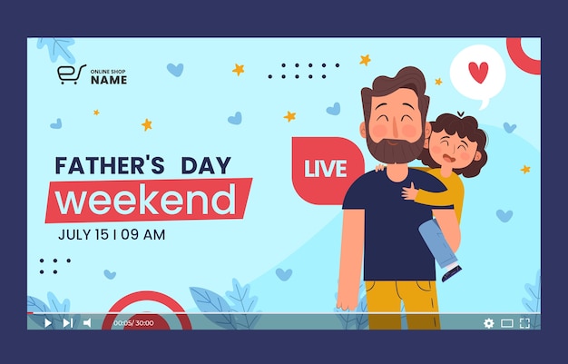 Flat fathers day youtube thumbnail