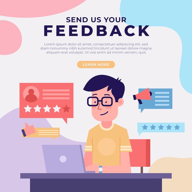 Flat feedback concept illustration