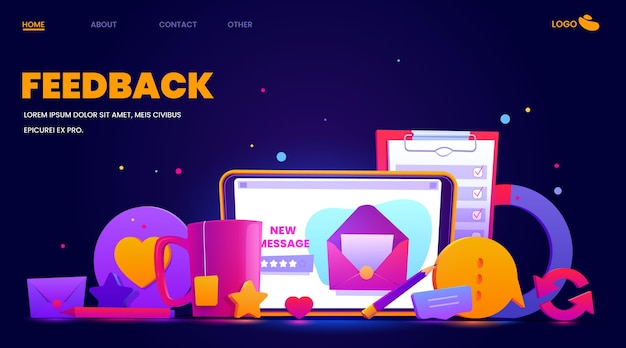 Flat feedback landing page