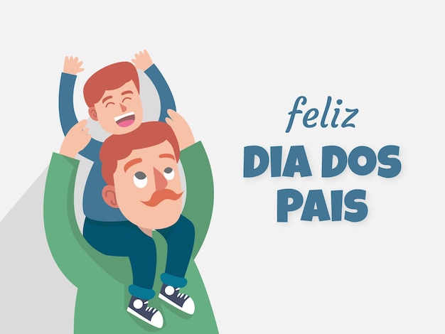 Flat feliz dia dos pais happy fathers day