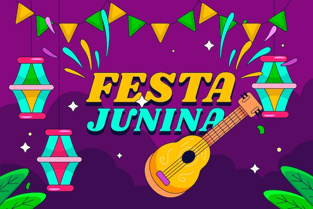 Flat festas juninas background