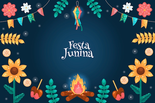 Flat festas juninas background