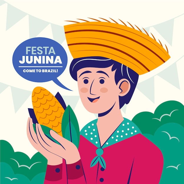 Flat festas juninas illustration