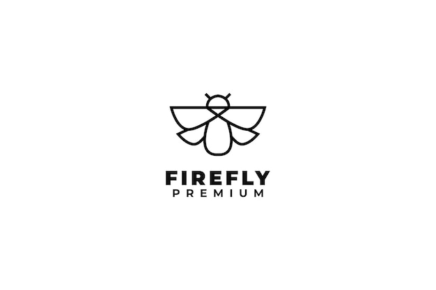 Flat fireflies inscet logo design vector template illustration