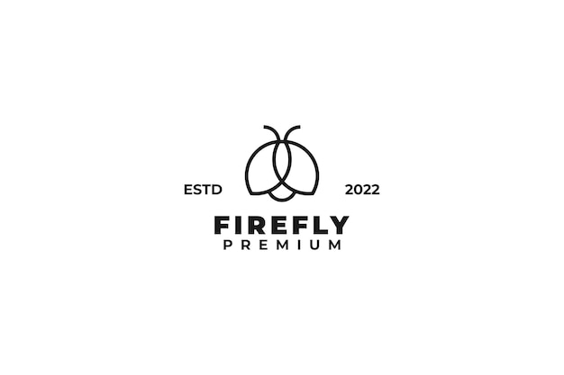 Flat fireflies inscet logo design vector template illustration