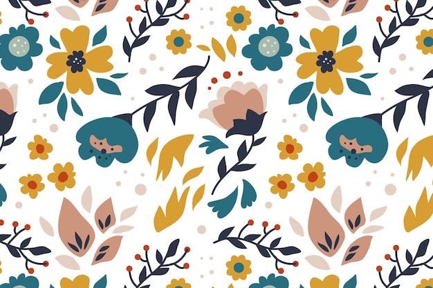 Flat floral pattern design