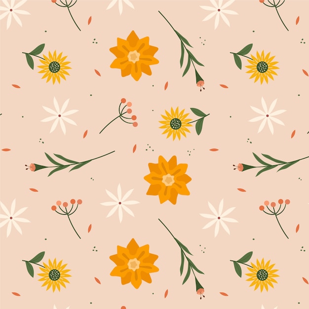 Flat floral pattern design