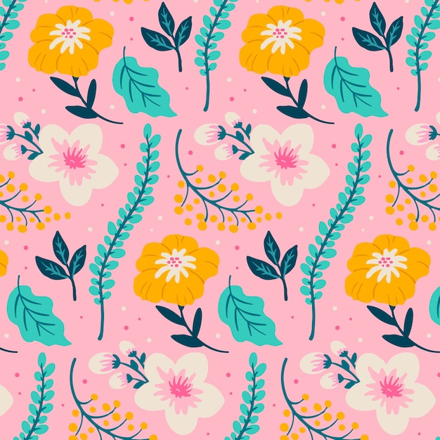 Flat floral pattern design