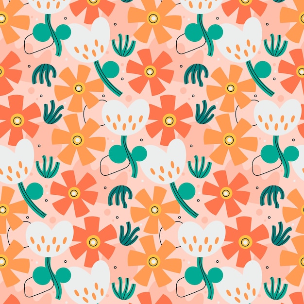 Flat floral pattern design