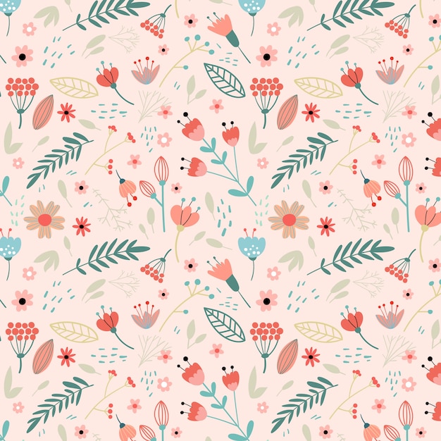 Flat floral pattern design