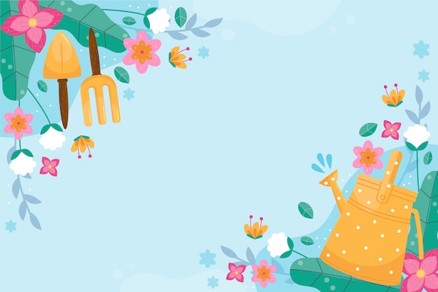 Flat floral spring background